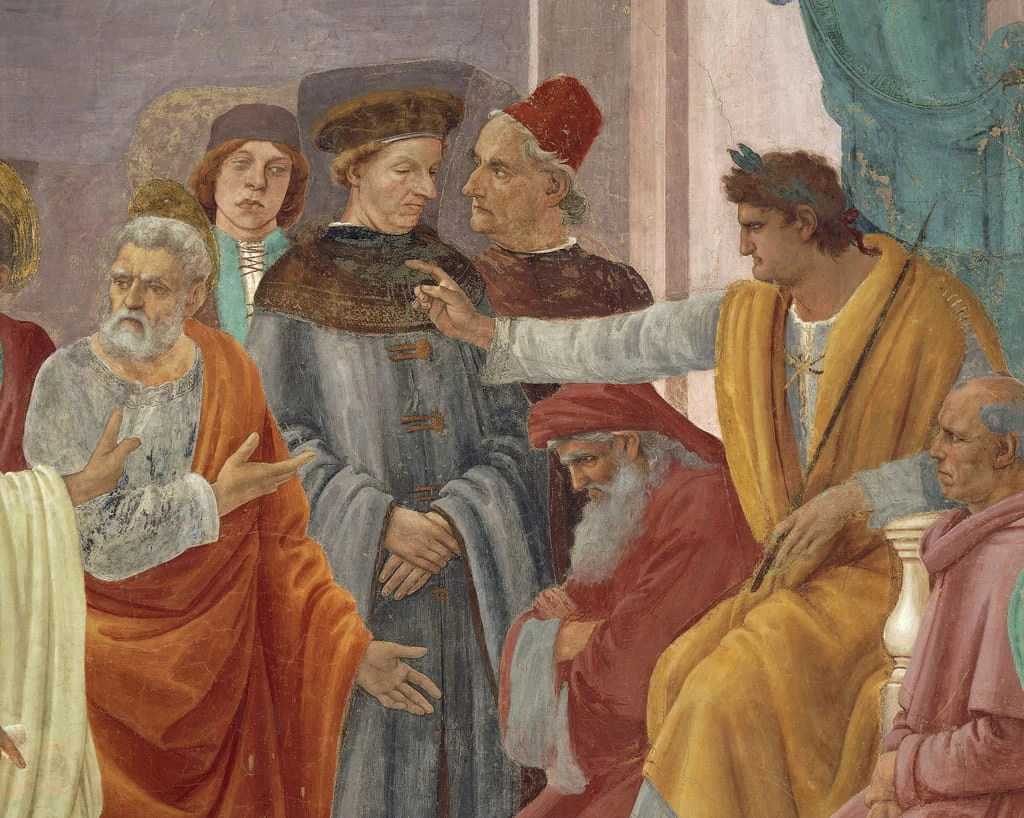 Filippo Lippi - San Pietro affronta Simon Magus davanti a Nerone, dettaglio